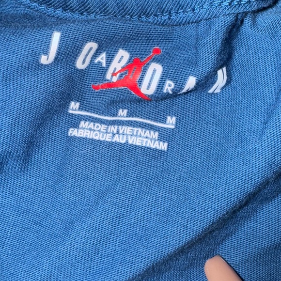MENS JORDAN AIR STRETCH SHORT SLEEVE TEE BLUE SIZE MEDIUM - Picture 5 of 7